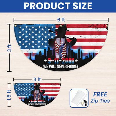 Patriot Day We Will Never Forget 911 American Non-Pleated Fan Flag
