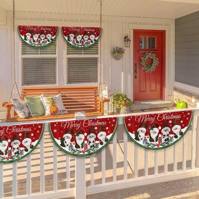 Merry Christmas Gnomes Non-Pleated Fan Flag