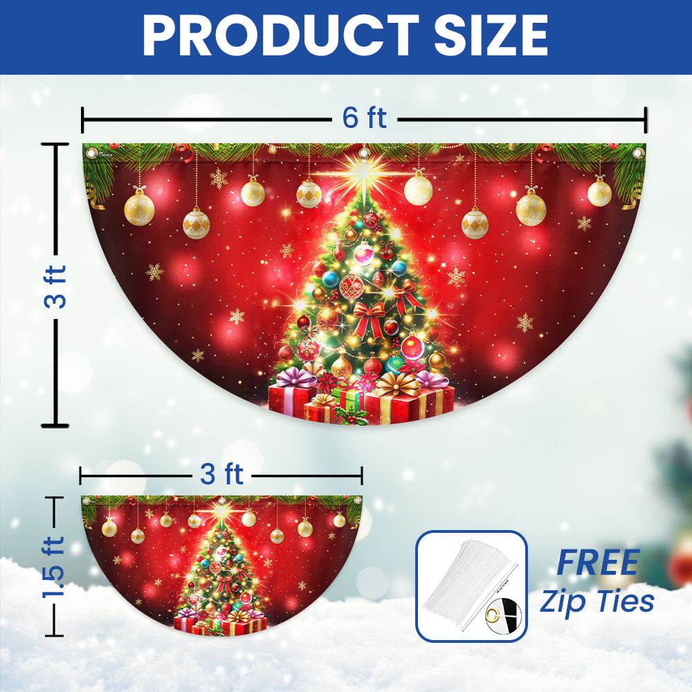 Christmas Tree Festive Holiday Solar LED Fan Flag