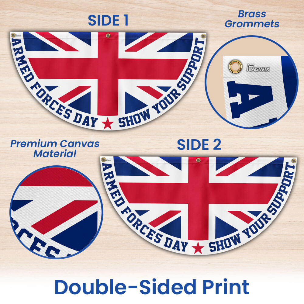 Armed Forces Day UK Non-Pleated Fan Flag