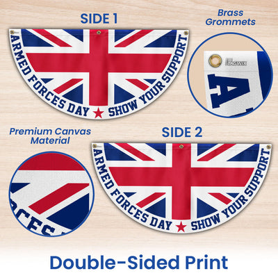 Armed Forces Day UK Non-Pleated Fan Flag