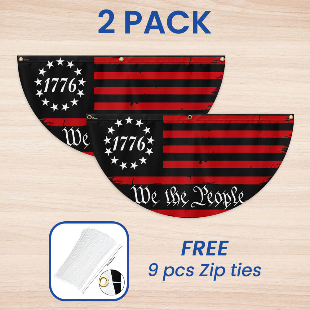 Flagwix American Flag - 1776 We The People 2nd Amendment Non-Pleated Fan Flag