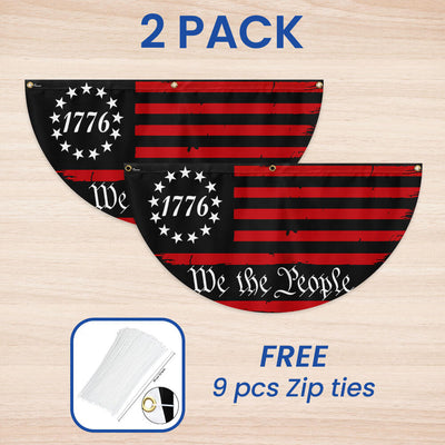 Flagwix American Flag - 1776 We The People 2nd Amendment Non-Pleated Fan Flag
