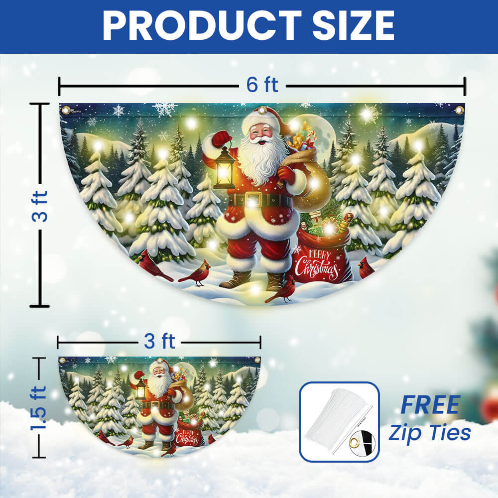 Merry Christmas Santa Claus Christmas Solar LED Fan Flag