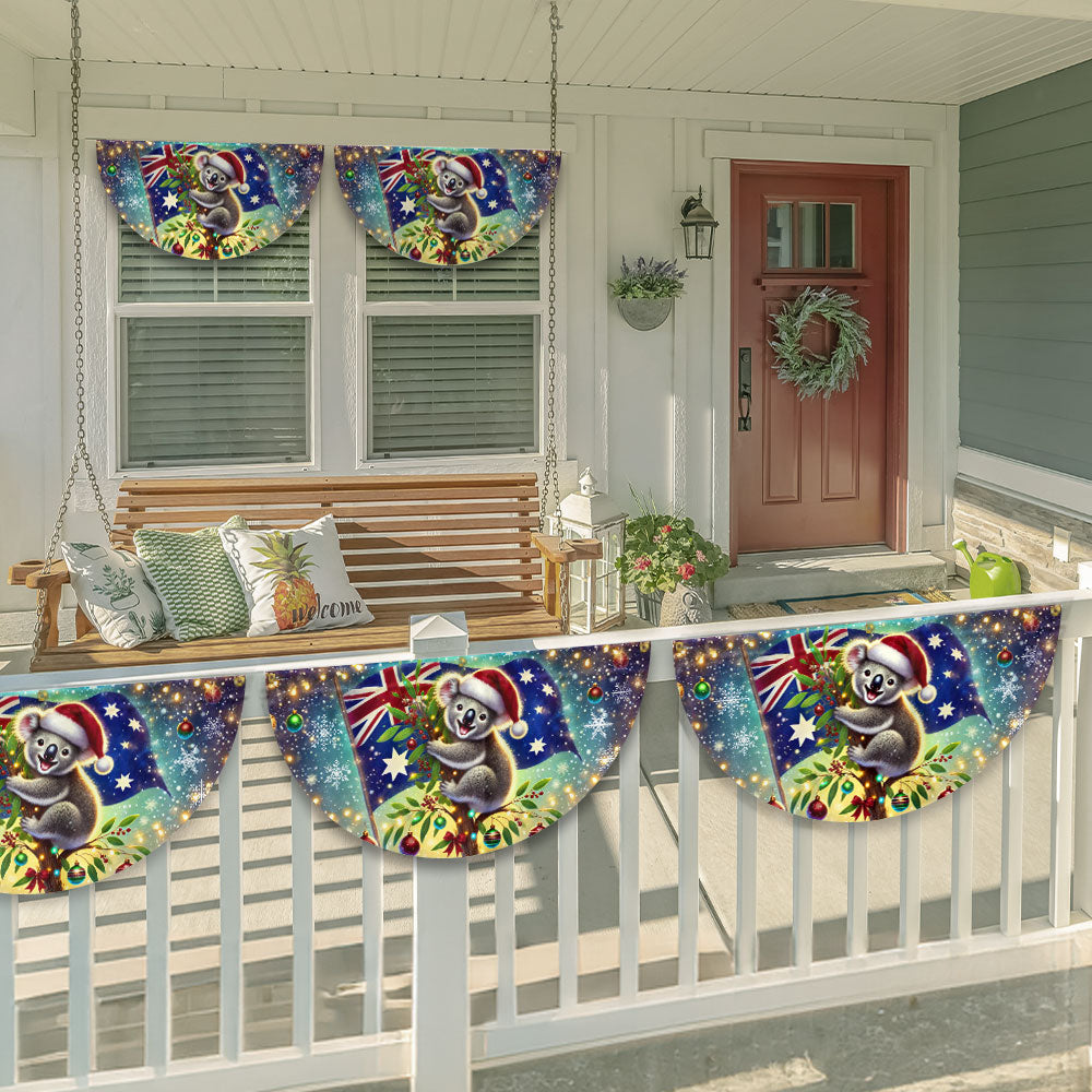 Australian Koala Christmas Australia Non-Pleated Fan Flag