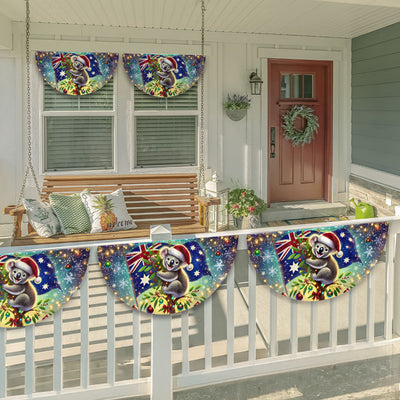 Australian Koala Christmas Australia Non-Pleated Fan Flag