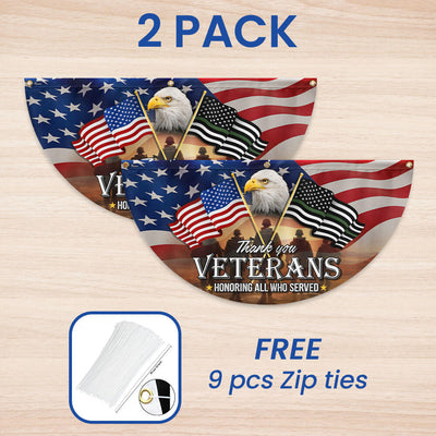 Thank You Veterans, American Eagle Veterans Day Veteran Non-Pleated Fan Flag 3-Day Shipping