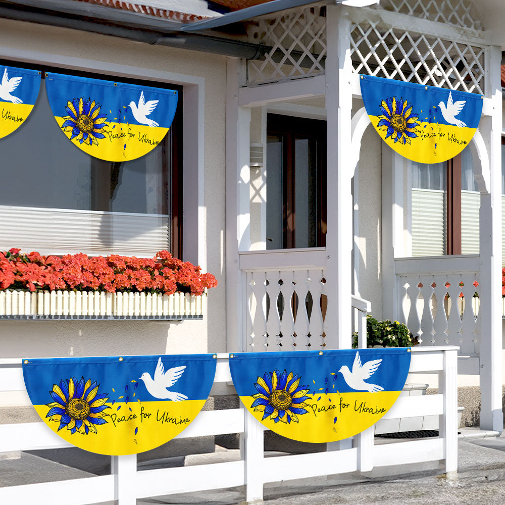 Peace For Ukraine Non-Pleated Fan Flag