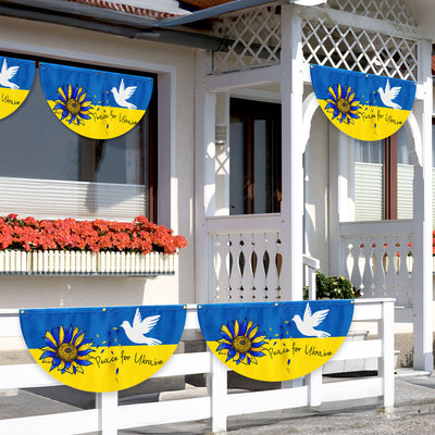 Peace For Ukraine Non-Pleated Fan Flag