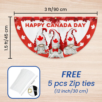 Happy Canada Day Canada Gnomes Non-Pleated Fan Flag