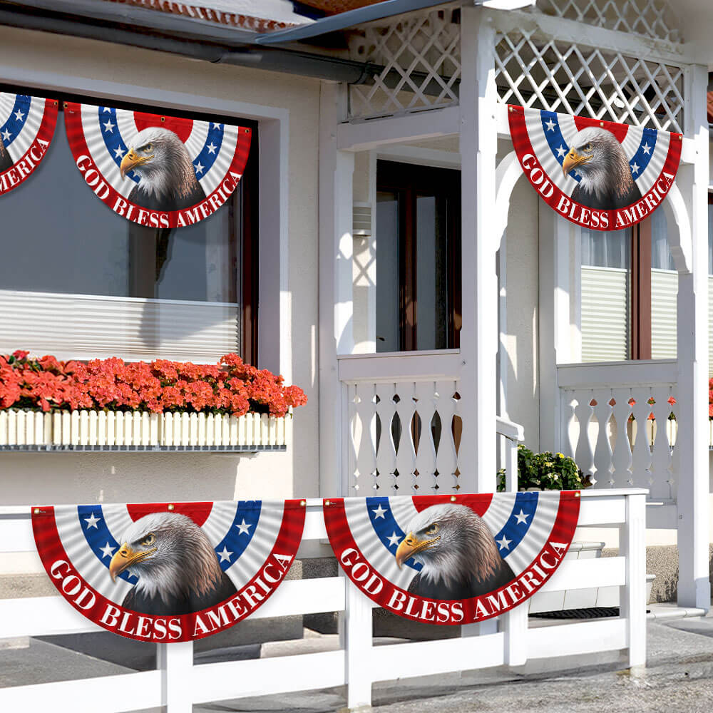 Flagwix American Flag - Eagle God Bless America Non-Pleated Fan Flag