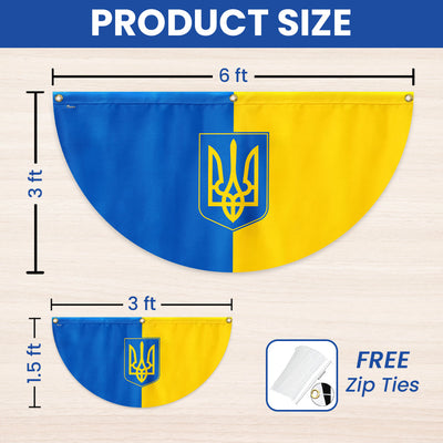 Stand With Ukraine Support Ukraine Non-Pleated Fan Flag
