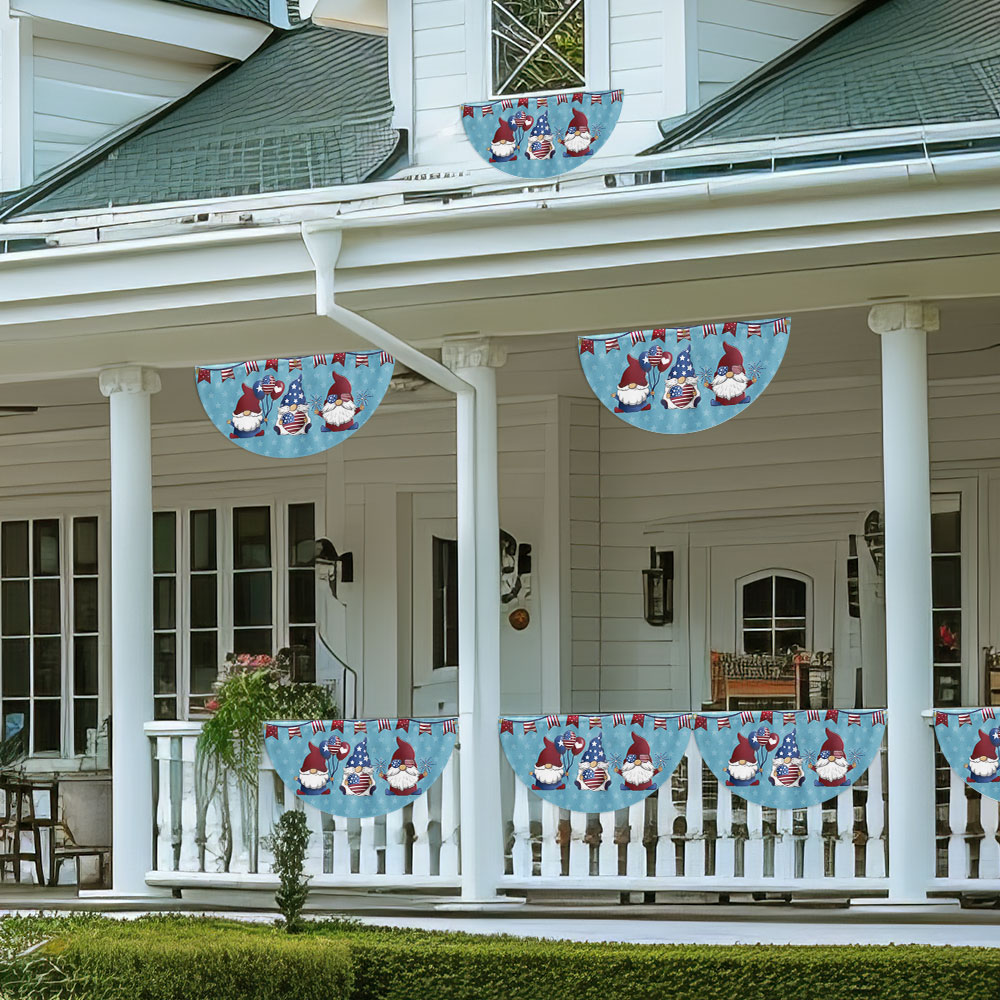 Flagwix American Flag - Patriotic Gnome 4th Of july Non-Pleated Fan Flag