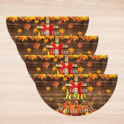 Fall For Jesus He Never Leaves Thanksgiving Halloween Pumpkins Fall Non-Pleated Fan Flag