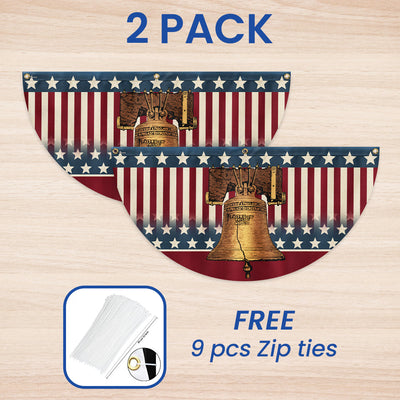 Flagwix American Flag - Liberty Bell 4th of july America Forever Patriotic Non-Pleated Fan Flag