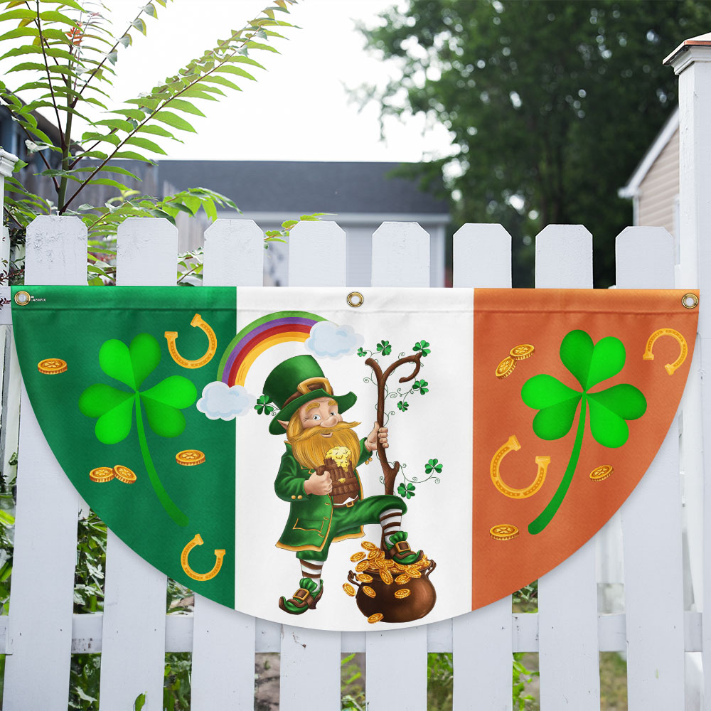 Leprechaun Happy Saint Patrick’s Day Irish American Non-Pleated Fan Flag TPT1625FLn