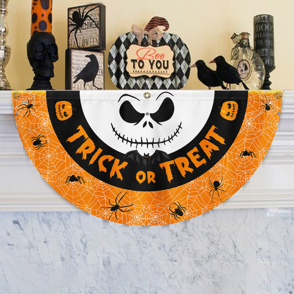 Trick Or Treat Happy Halloween Non-Pleated Fan Flag