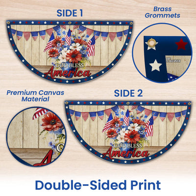 Flagwix American Flag - Patriotic Flowers Vase 4th of july God Bless America Non-Pleated Fan Flag
