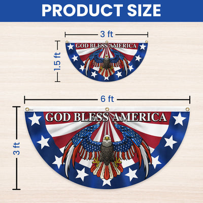 God Bless America Patriotic Eagle Non-Pleated Fan Flag