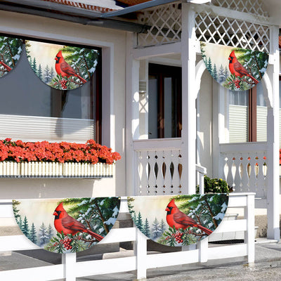 Cardinal Christmas Non-Pleated Fan Flag