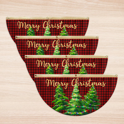Merry Christmas Non-Pleated Fan Flag