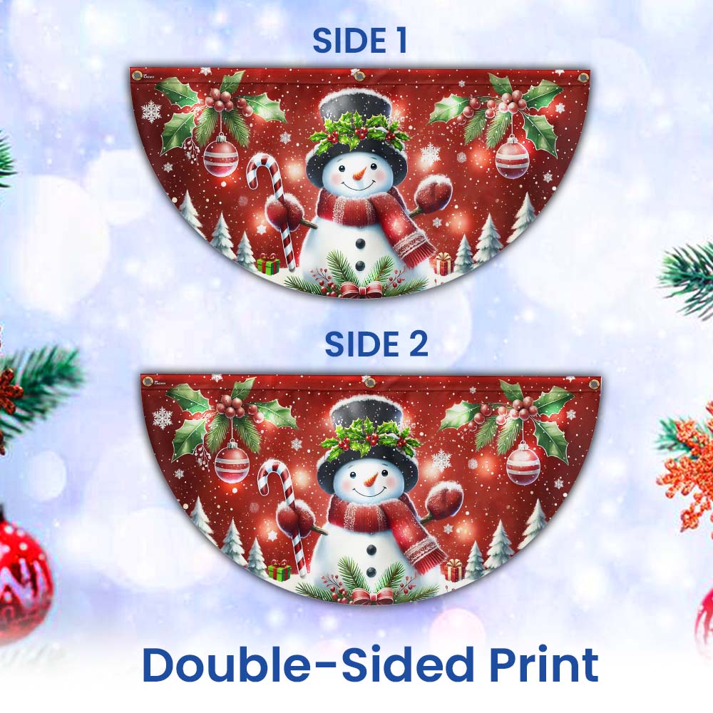 Snowman Christmas Winter Holidays Solar Led Fan Flag