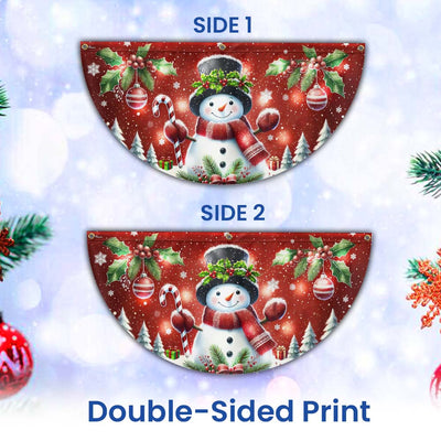 Snowman Christmas Winter Holidays Solar Led Fan Flag