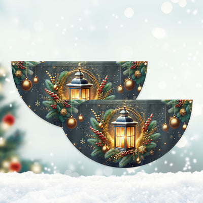 Christmas Lantern Non-Pleated Fan Flag