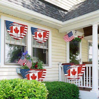 Canada US Friendship Canadian American Non-Pleated Fan Flag