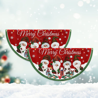 Merry Christmas Gnomes Non-Pleated Fan Flag