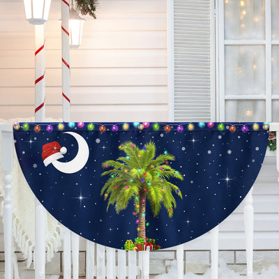 South Carolina Christmas Palm Tree Non-Pleated Fan Flag