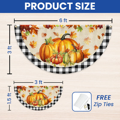 Fall Pumpkins Harvest Happy Fall Y'all Non-Pleated Fan Flag