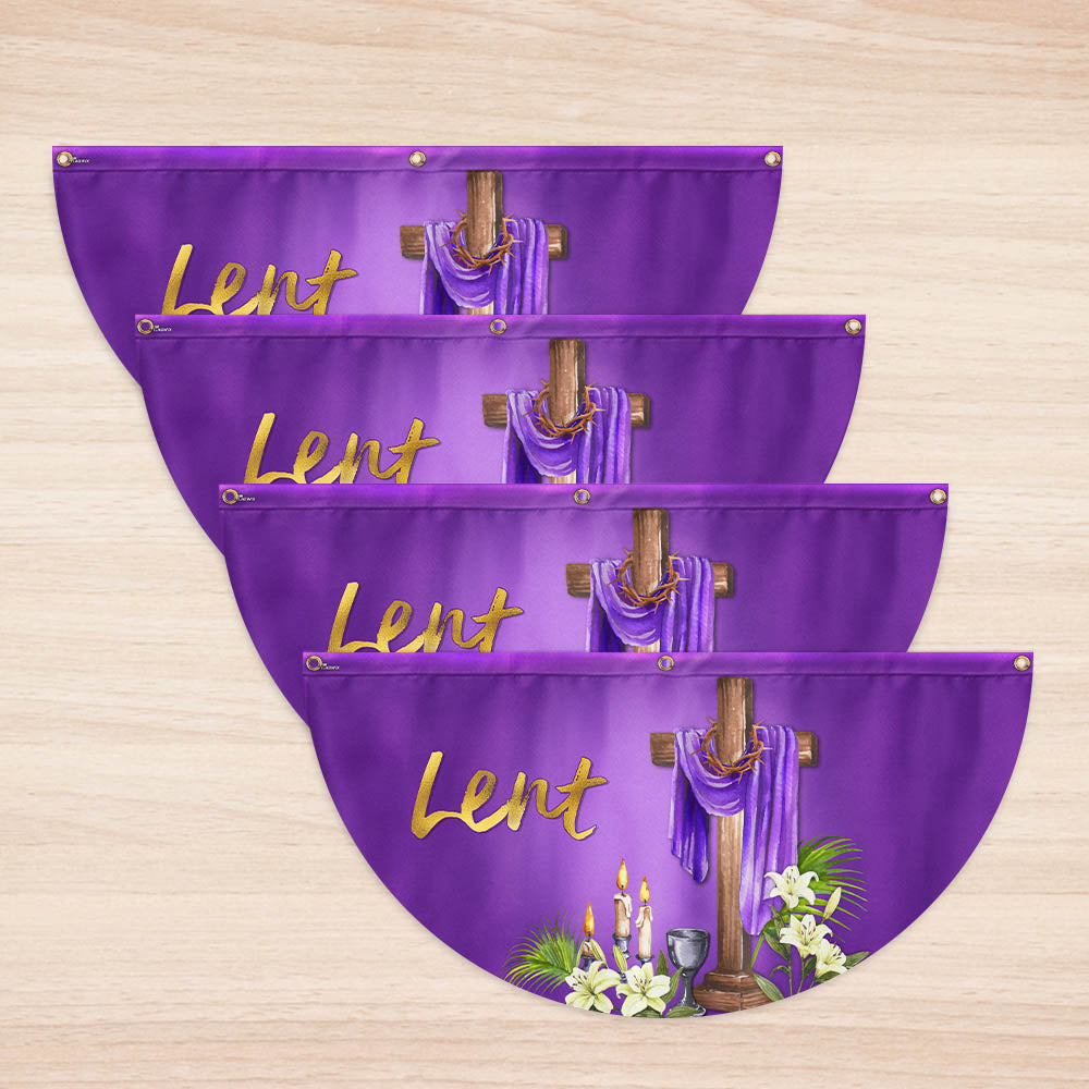 The Season Of Lent Easter Christian Non-Pleated Fan Flag