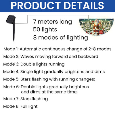 Merry Christmas Santa Claus Christmas Solar LED Fan Flag