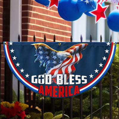 Flagwix American Flag - American Patriotic Eagle God Bless America Non-Pleated Fan Flag