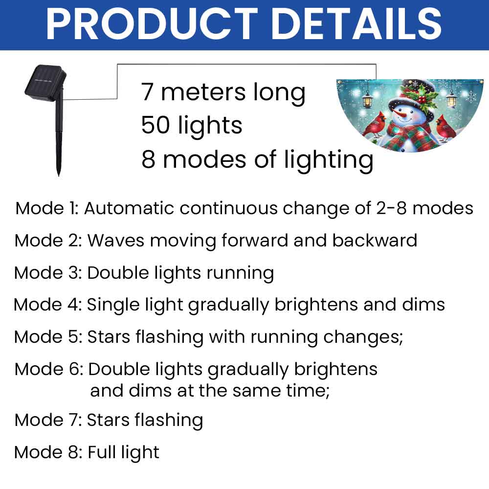 Snowman and Cardinal Christmas Solar Led Fan Flag