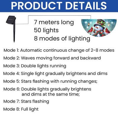 Snowman and Cardinal Christmas Solar Led Fan Flag