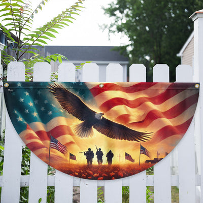 Memorial Day Honor The Fallen Veteran Patriotism Non-Pleated Fan Flag 3-Day Shipping