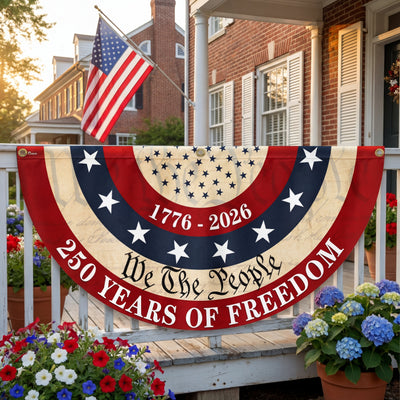 Patriotic We The People American Fan Flag, 250 Years of Freedom 1776 2026 Flag Decor
