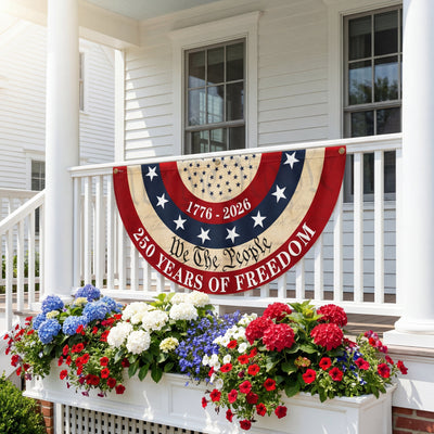 Patriotic We The People American Fan Flag, 250 Years of Freedom 1776 2026 Flag Decor