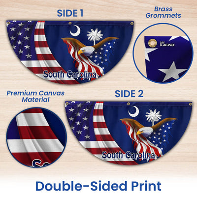 South Carolina Eagle Non-Pleated Fan Flag