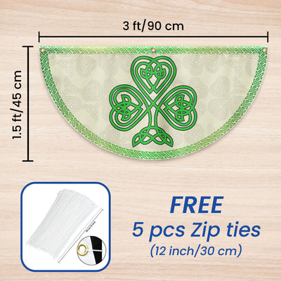 Irish Celtic Shamrock St. Patrick's Day Non-Pleated Fan Flag