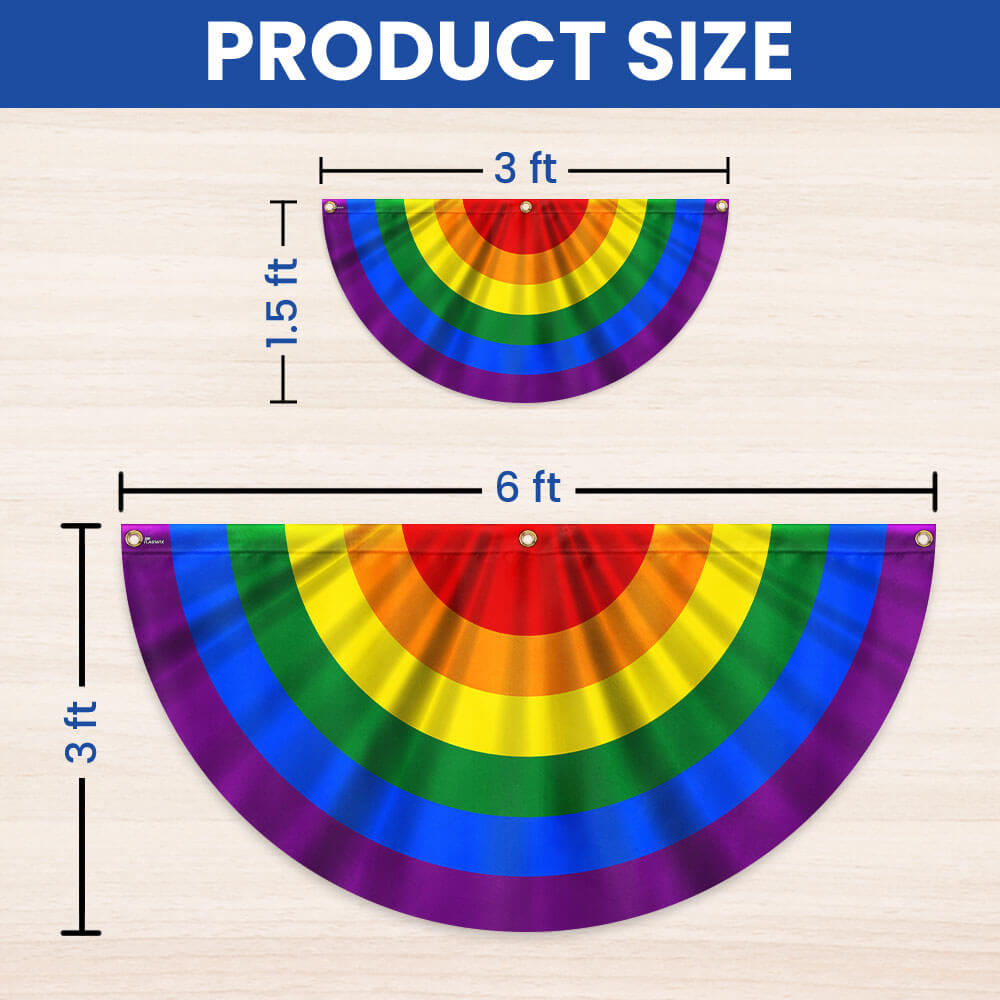 Rainbow LGBT Pride Non-Pleated Fan Flag