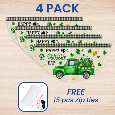 Shamrocks Truck Happy St Patrick’s Day Non-Pleated Fan Flag