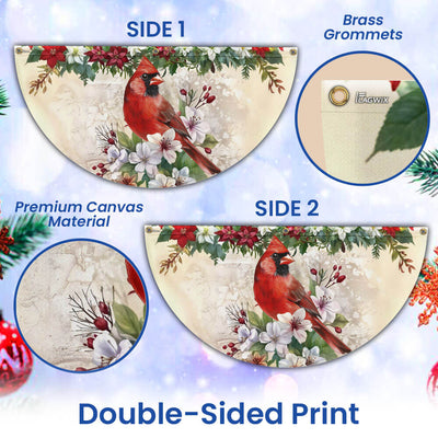 Cardinal Bird Winter Christmas Non-Pleated Fan Flag