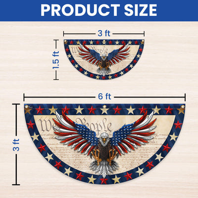 American Flag - We The People Patriotic Eagle Non-Pleated Fan Flag