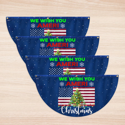 We Wish You Ameri Christmas Non-Pleated Fan Flag