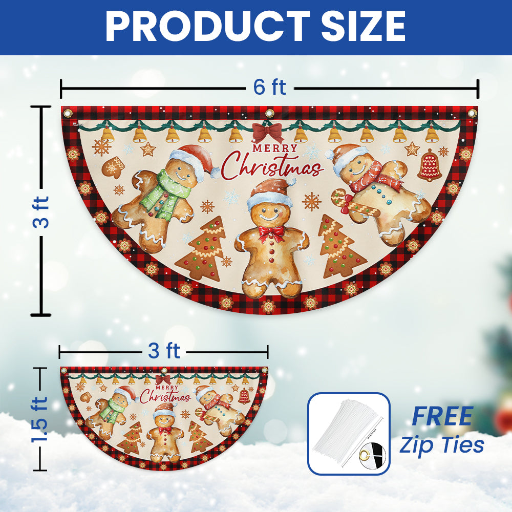 Gingerbread Christmas Non-Pleated Fan Flag