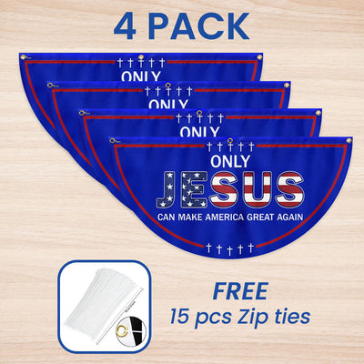 Only Jesus Can Make America Great Again Non-Pleated Fan Flag
