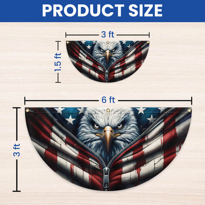 American Flag - Freedom Patriotic Eagle Bunting Non-Pleated Fan Flag 3-Day Shipping